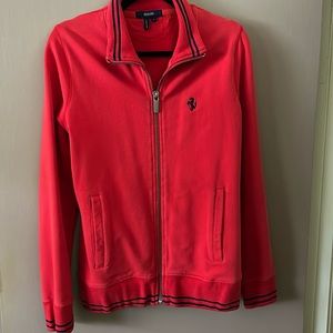 Ferrari women’s jacket size Large red knit cotton stretch